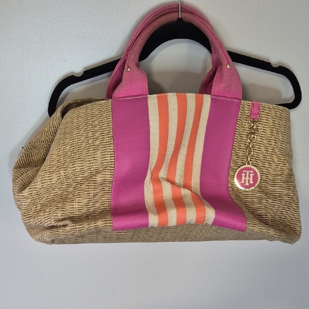 Tommy Hilfiger Pink and Tan Tote Bag